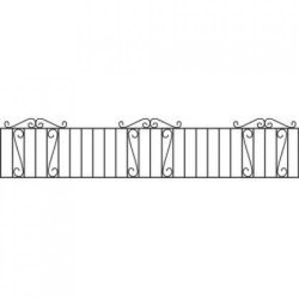 Clifton Wrought Iron Railings 18" (46cm) high